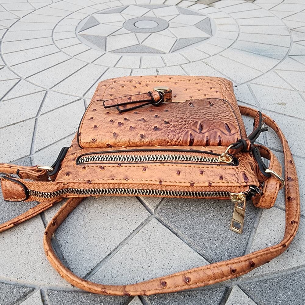 Emperia Los Angeles Faux Alligator Vegan Leather Crossbody Bag - Picture 4 of 10